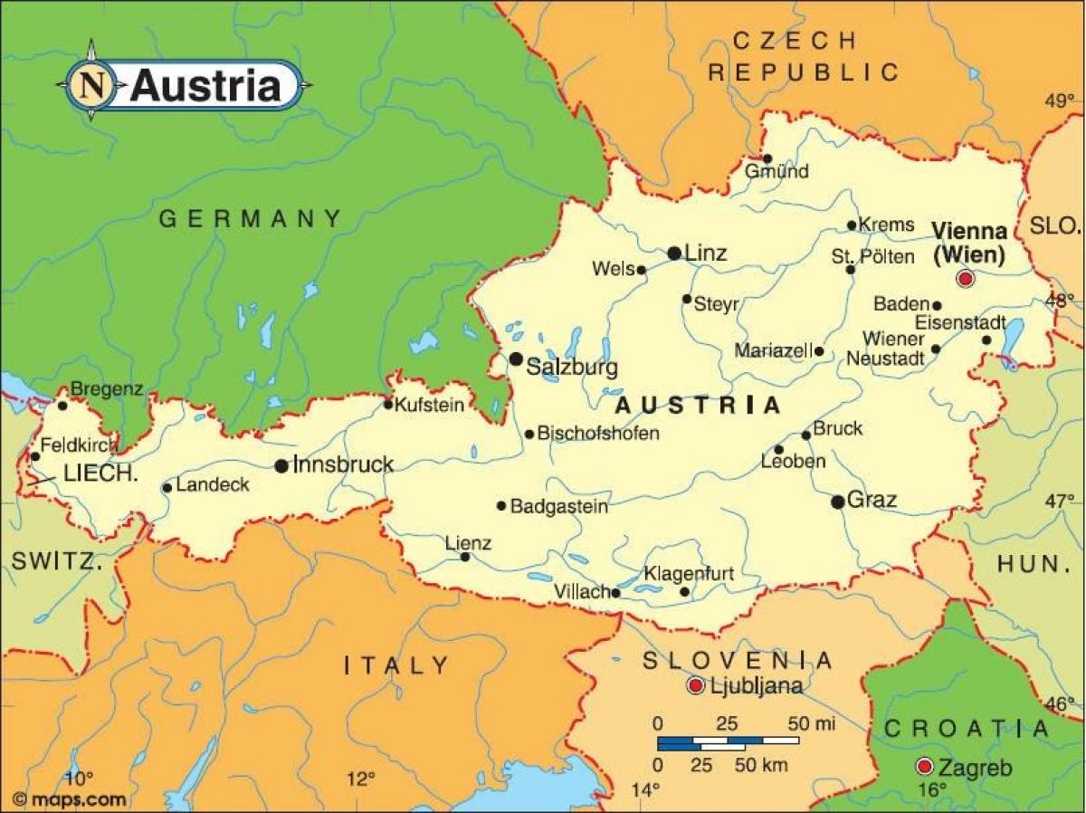 奥地利地图高清