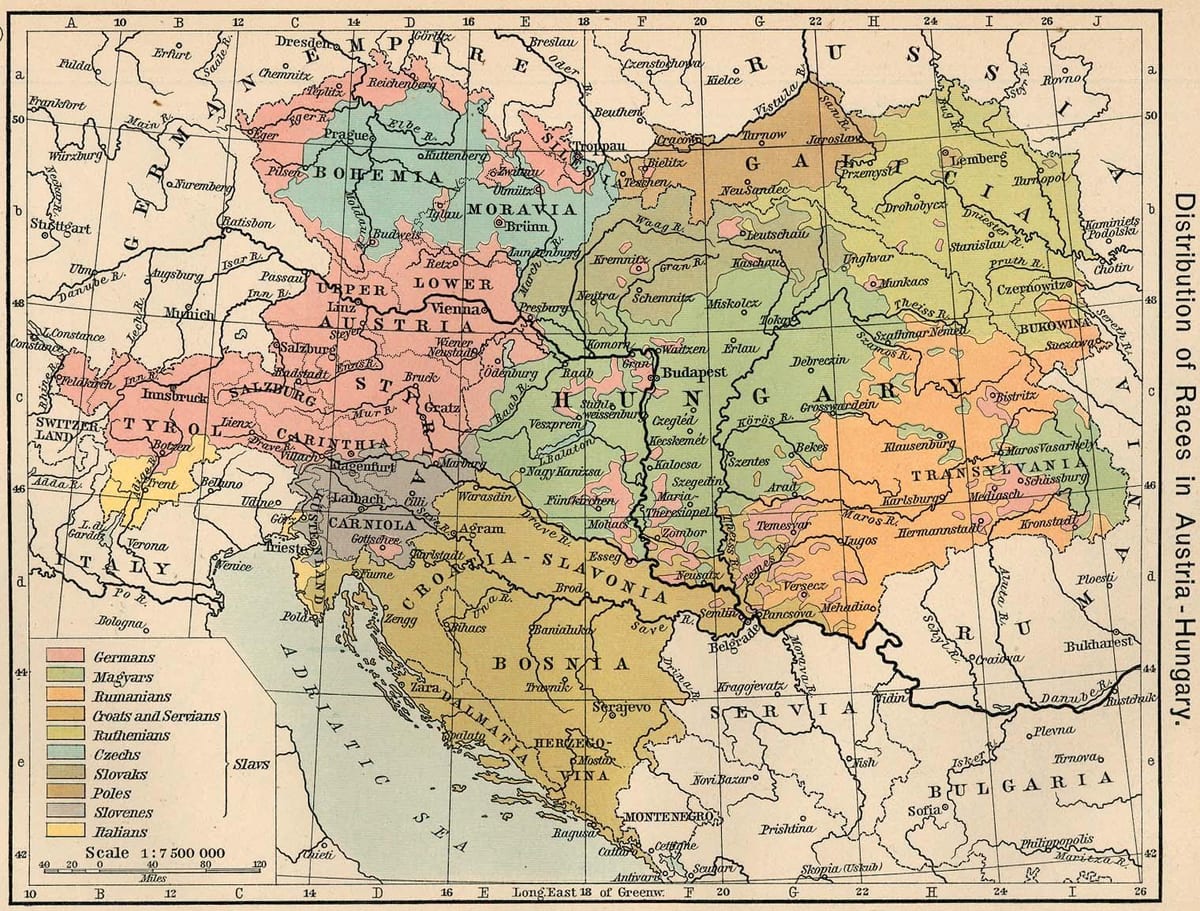 奥地利的匈牙利地图1900