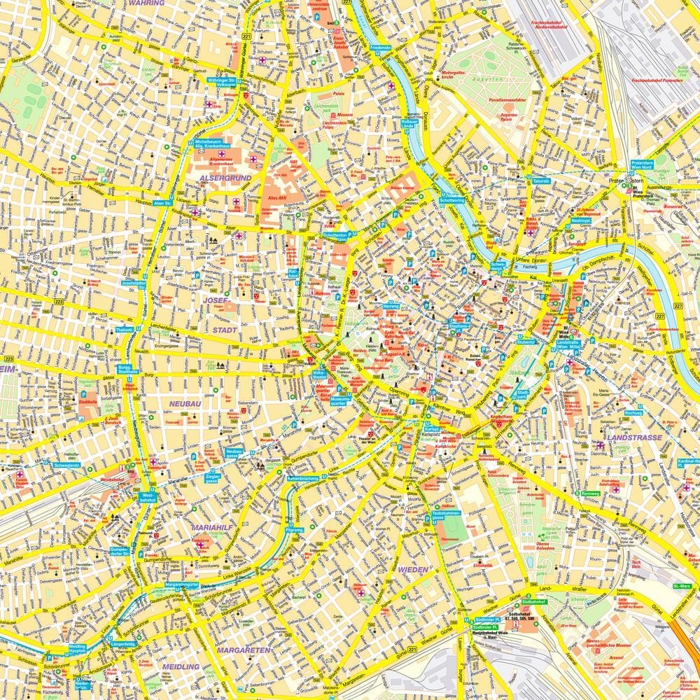 城市街道地图奥地利维也纳
