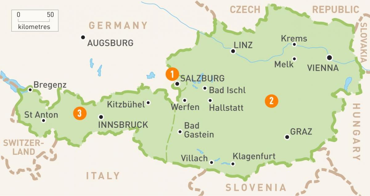 一个奥地利地图