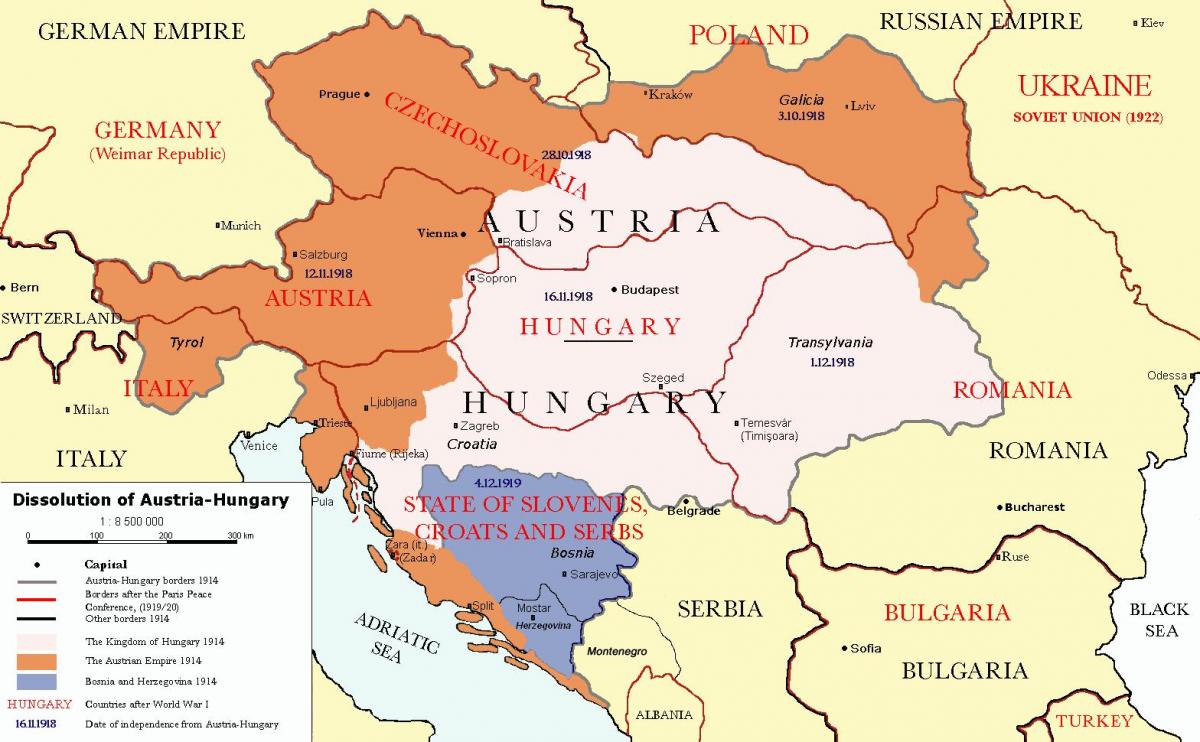 奥地利的匈牙利地图1900