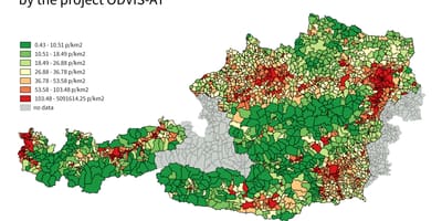 奥地利人口密度地图