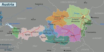 奥地利的景点地图