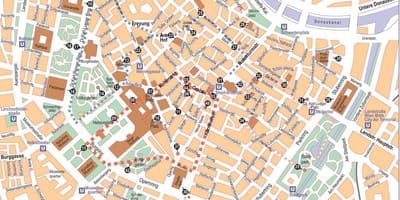 奥地利维也纳市中心的地图