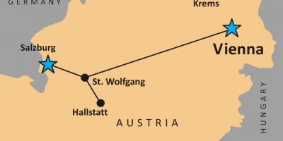 地图的哈尔施塔特的奥地利 
