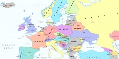 欧洲地图显示奥地利